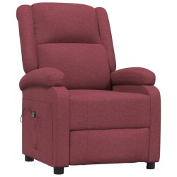 Fauteuil inclinable électrique Rouge bordeaux Tissu 