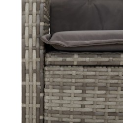 Ensemble à manger de jardin 3 pcs coussins gris résine tressée 