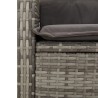 Ensemble à manger de jardin 3 pcs coussins gris résine tressée 