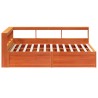 Lit bibliothèque sans matelas cire marron 160x200 cm pin massif 