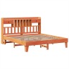 Cadre de lit sans matelas cire marron 200x200cm bois pin massif 