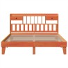 Cadre de lit sans matelas cire marron 200x200cm bois pin massif 