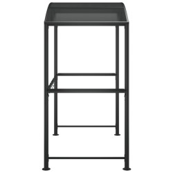 Gazebo BBQ et étagères latérales anthracite 210x114x230cm acier 