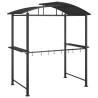 Gazebo BBQ et étagères latérales anthracite 210x114x230cm acier 