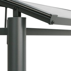 Gazebo BBQ et étagères latérales anthracite 210x114x230cm acier 