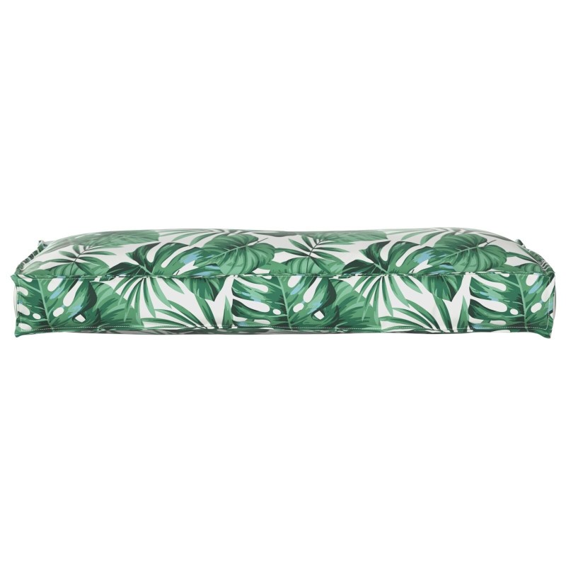 Coussin de Palette pour Dos à Motif de Feuilles 120x40x12 cm Tissu Oxford 