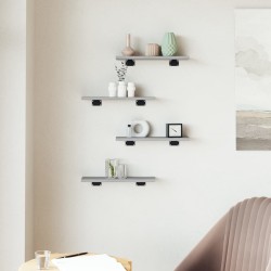 Étagères murales 4 pcs sonoma gris 40x10x1,5 cm bois ingénierie 