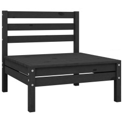 Salon de jardin 7 pcs Bois de pin massif Noir 