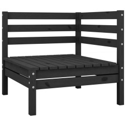 Salon de jardin 7 pcs Bois de pin massif Noir 