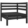 Salon de jardin 7 pcs Bois de pin massif Noir 