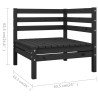 Salon de jardin 7 pcs Bois de pin massif Noir 