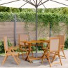 Chaises inclinables de jardin lot de 4 taupe tissu bois massif 