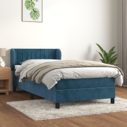 Sommier à lattes de lit avec matelas Bleu foncé 90x200 cm 