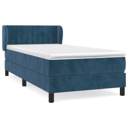 Sommier à lattes de lit avec matelas Bleu foncé 90x200 cm 