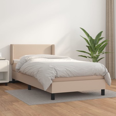 Sommier à lattes de lit avec matelas Cappuccino 90x190 cm 