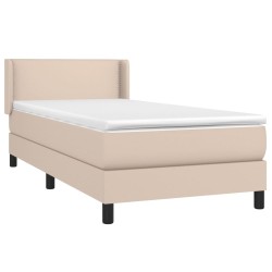 Sommier à lattes de lit avec matelas Cappuccino 90x190 cm 