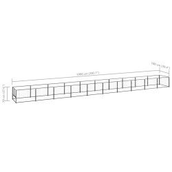 Chenil Noir 10 m² Acier 
