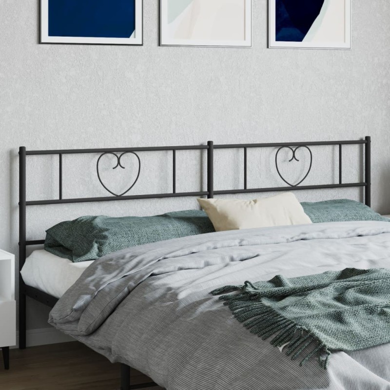 Tête de lit métal noir 193 cm 