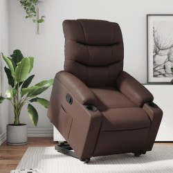 Fauteuil inclinable marron similicuir 