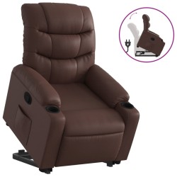 Fauteuil inclinable marron similicuir 