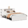 Lit bibliothèque sans matelas blanc 120x190 cm bois pin massif 