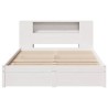 Lit bibliothèque sans matelas blanc 120x190 cm bois pin massif 