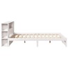 Lit bibliothèque sans matelas blanc 120x190 cm bois pin massif 