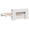 Lit bibliothèque sans matelas blanc 120x190 cm bois pin massif 