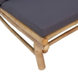 Salon de jardin 3 pcs avec coussins gris foncé bambou 