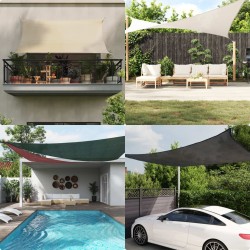 Parasol en PEHD triangulaire 3,6x3,6x3,6 m Crème 