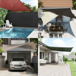 Parasol en PEHD triangulaire 3,6x3,6x3,6 m Crème 