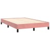 Sommier à lattes de lit avec matelas rose 120x190 cm velours 