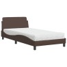 Lit avec matelas marron 100x200 cm similicuir 