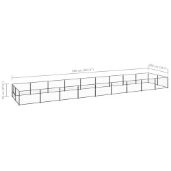 Chenil Noir 18 m² Acier 