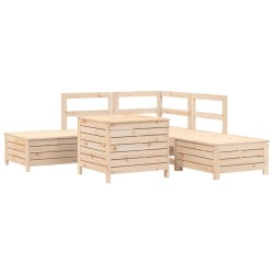 Salon de jardin 6 pcs bois de pin massif 