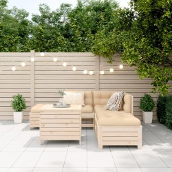 Salon de jardin 6 pcs bois de pin massif 
