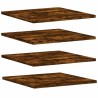 Étagères murales 4 pcs chêne fumé 40x40x1,5cm bois d'ingénierie 