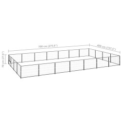 Chenil Noir 28 m² Acier 
