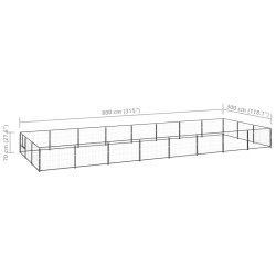 Chenil Noir 24 m² Acier 