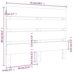 Tête de lit Marron miel 75x3x80 cm Bois massif de pin 