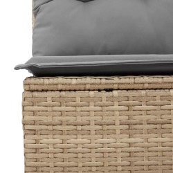 Salon de jardin avec coussins 7 pcs beige résine tressée 