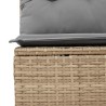 Salon de jardin avec coussins 7 pcs beige résine tressée 