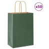 Sacs en papier 50 pcs avec poignées vert 15x8x21 cm 