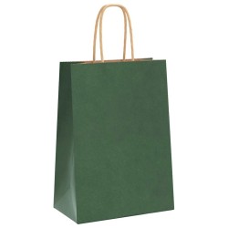 Sacs en papier 50 pcs avec poignées vert 15x8x21 cm 