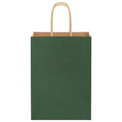 Sacs en papier 50 pcs avec poignées vert 15x8x21 cm 