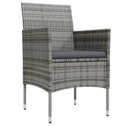 Ensemble à manger de jardin et coussins 5pcs Gris/noir 