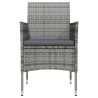 Ensemble à manger de jardin et coussins 5pcs Gris/noir 