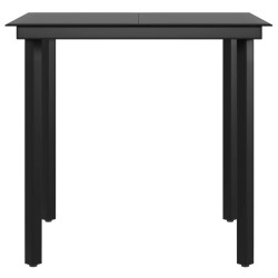 Ensemble à manger de jardin et coussins 5pcs Gris/noir 