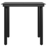 Ensemble à manger de jardin et coussins 5pcs Gris/noir 