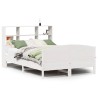 Lit bibliothèque sans matelas blanc 120x190 cm bois pin massif 